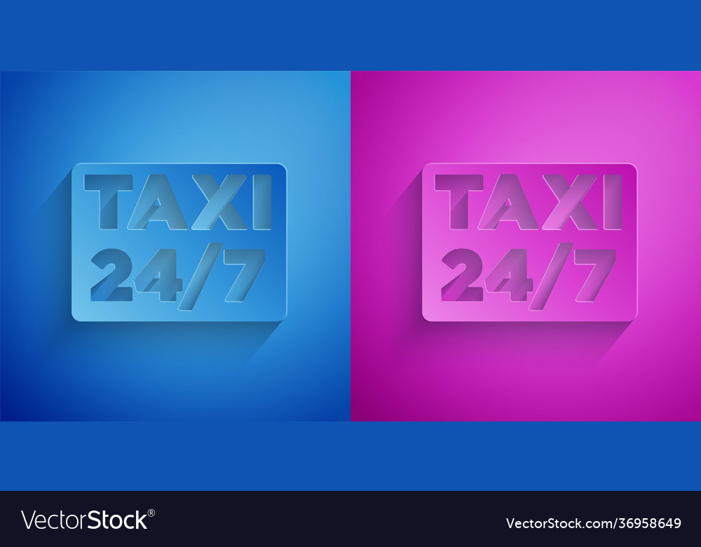 Paper cut map pointer with taxi icon isolated vector image Paper cut map pointer with taxi icon isolated