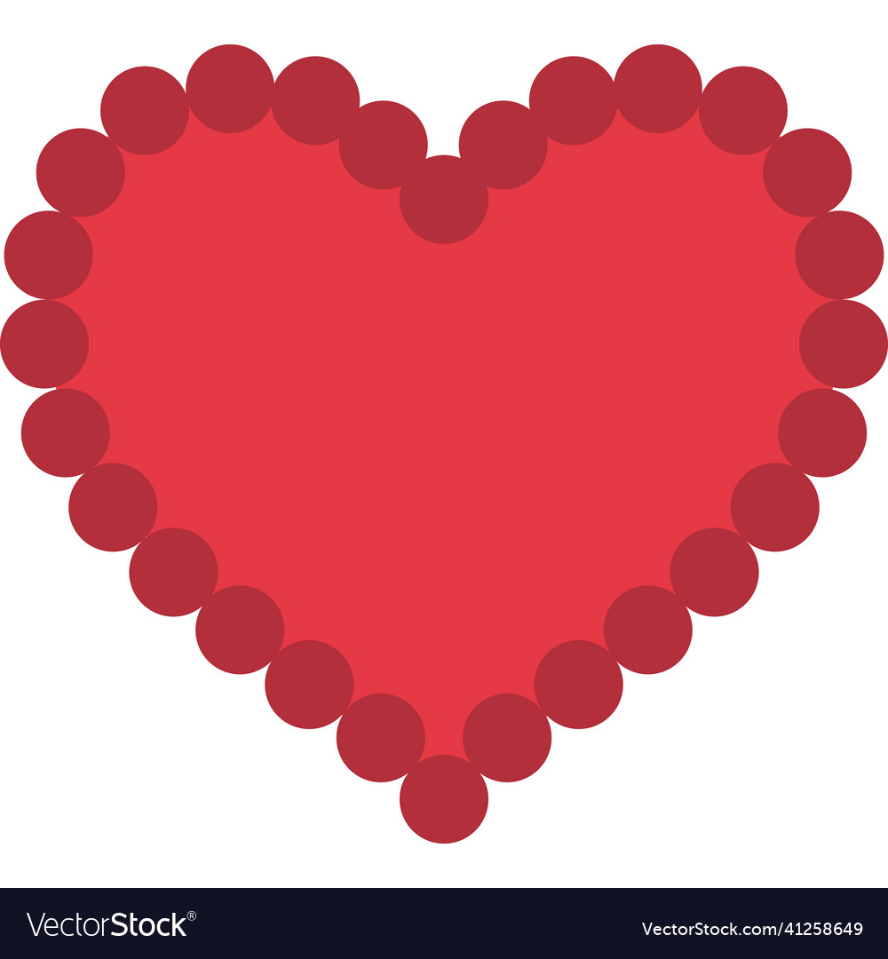 Pearl heart filled icon Royalty Free Vector Image