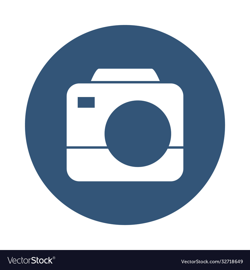 Photographic camera icon block style