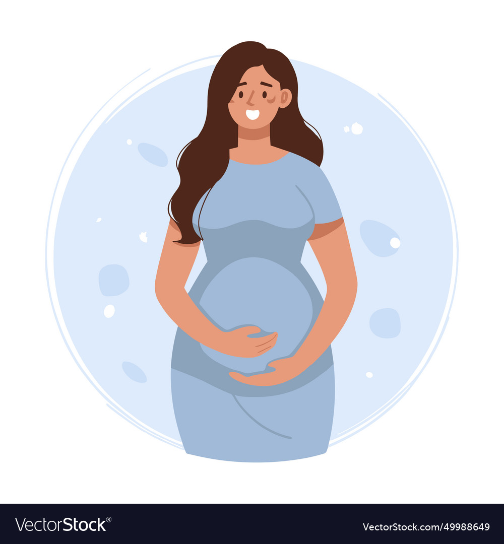 Pregnant woman flat mother and baby Royalty Free Vector