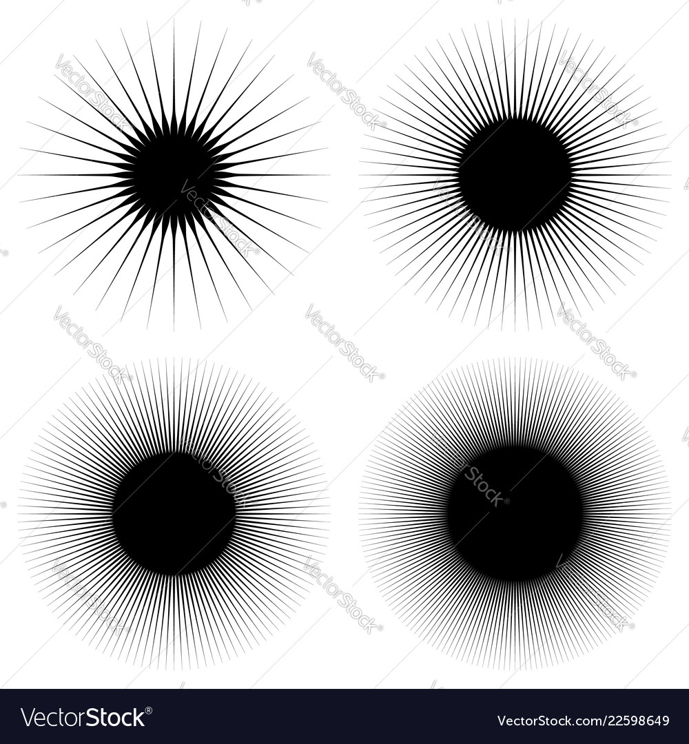 Radial lines rays beams circular pattern sunburst