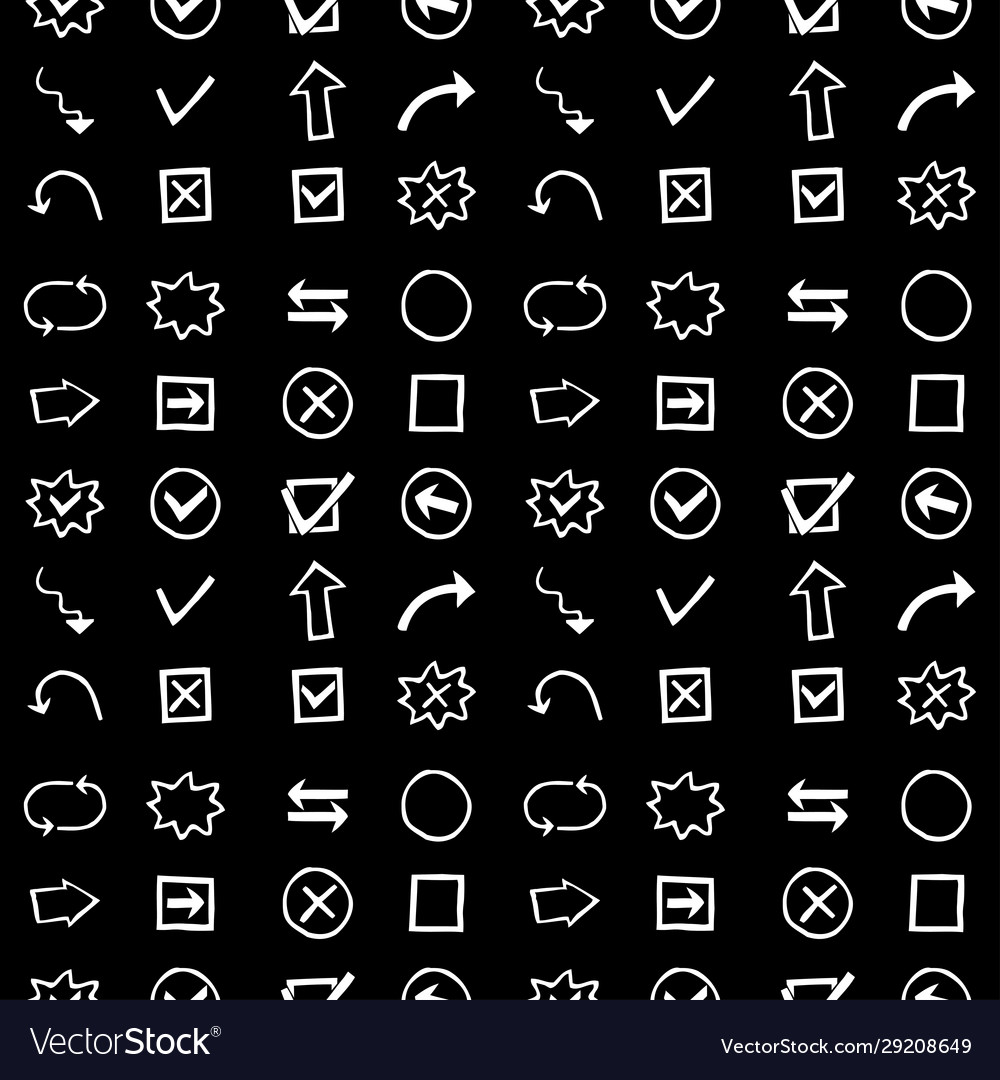 Seamless pattern with shapes arrows and other