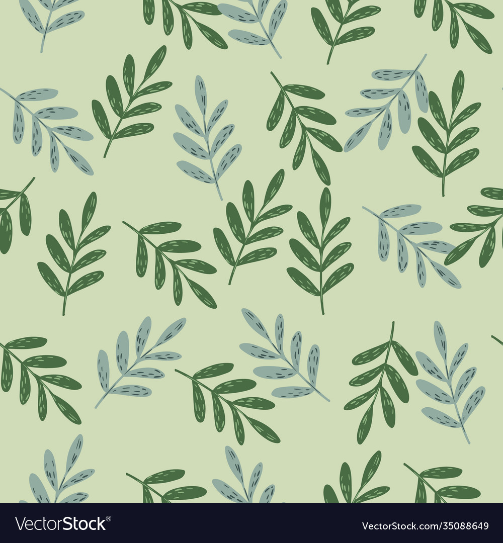 Seamless random pattern with leaf branches vector image Seamless random pattern with leaf branches