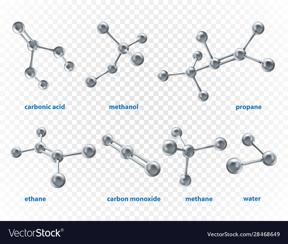 Set from different models molecules vector image Set from different models molecules