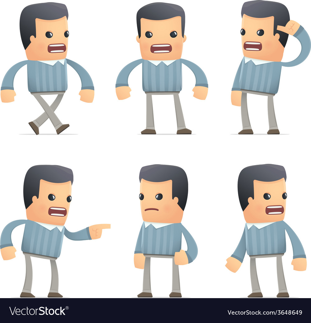 Set of customer character in different poses