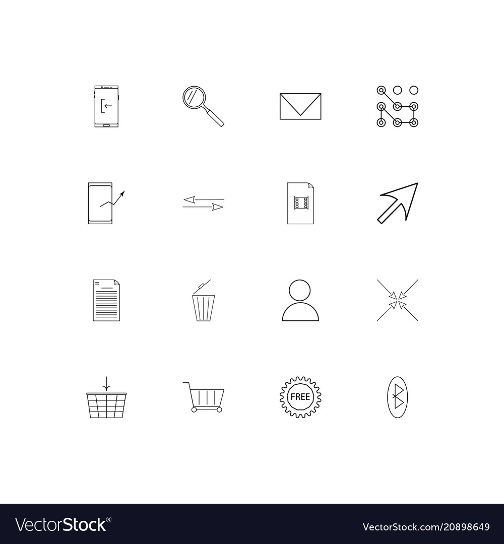 Web linear thin icons set outlined simple
