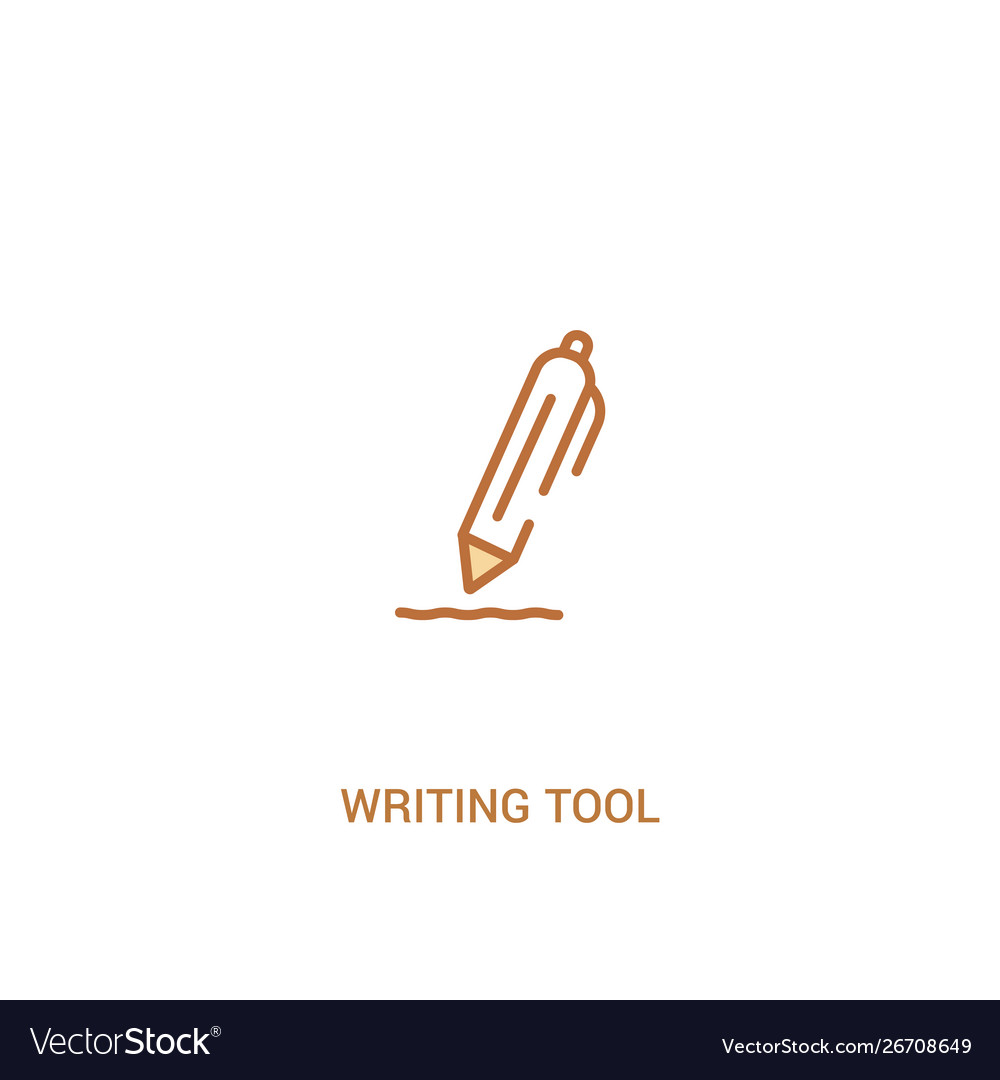Writing tool concept 2 colored icon simple line vector image Writing tool concept 2 colored icon simple line