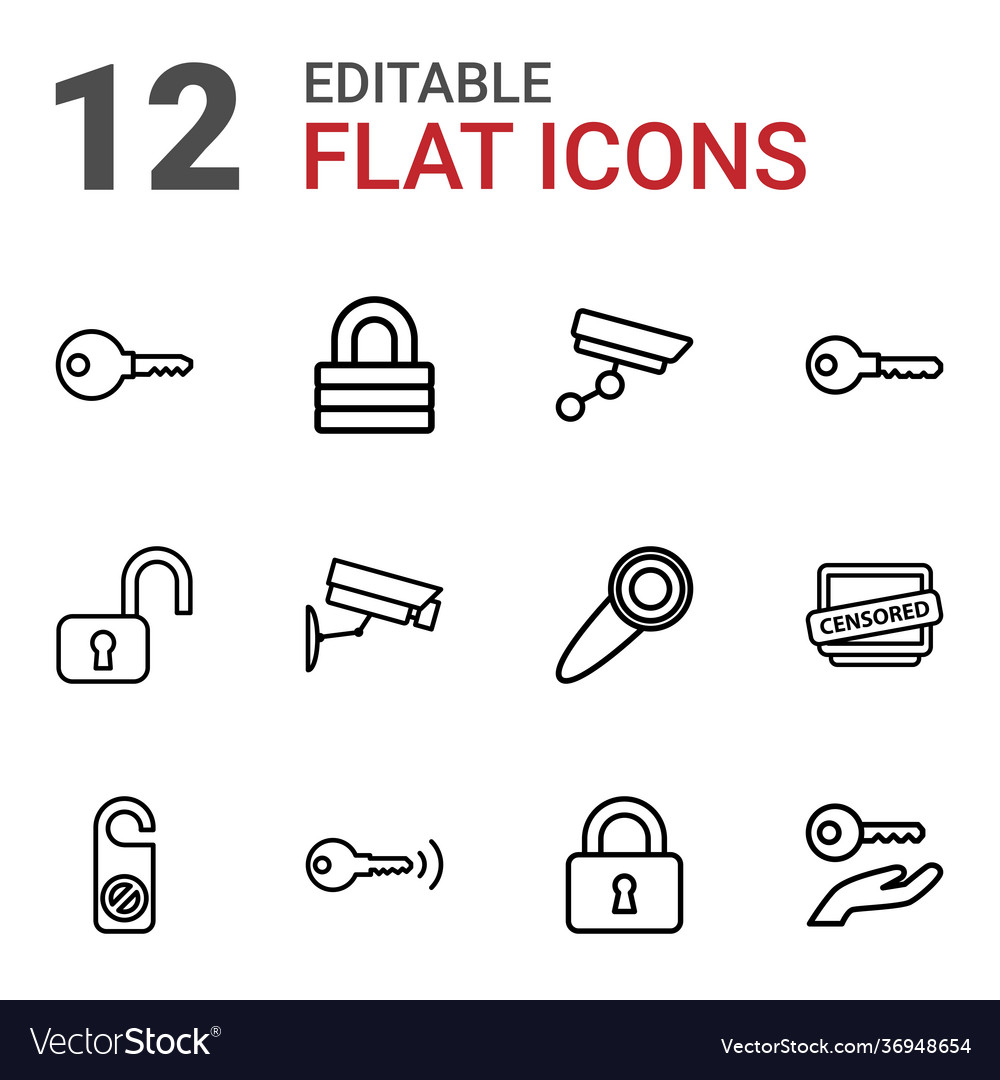 12 private icons Royalty Free Vector Image - VectorStock