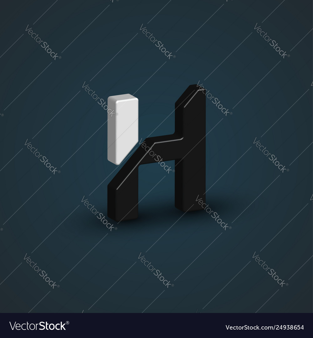 3d black and white character from a font set