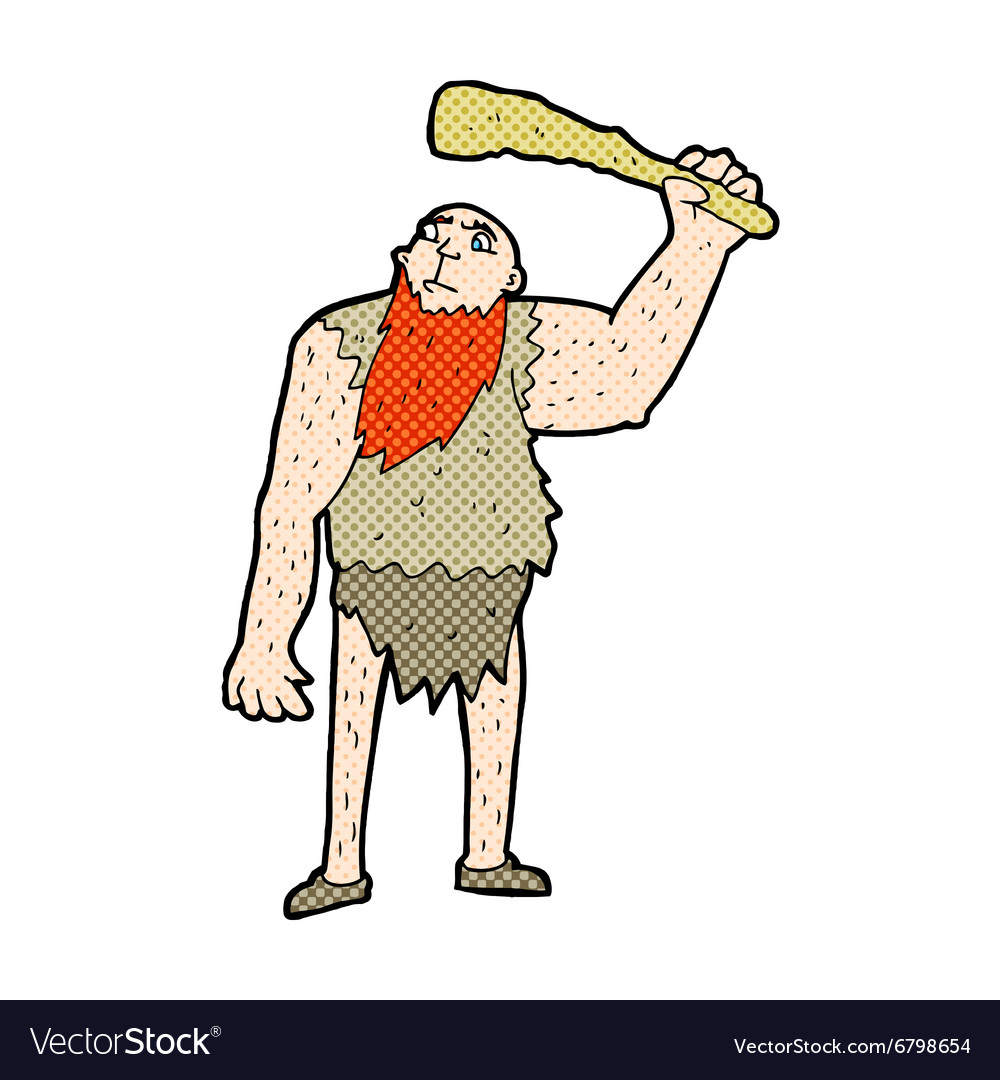 Comic cartoon neanderthal