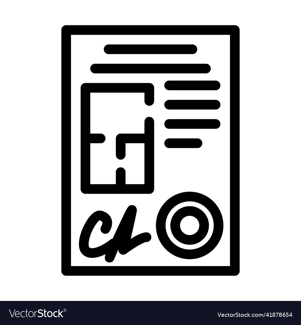 Documents architect line icon Vector Image Documents architect line icon