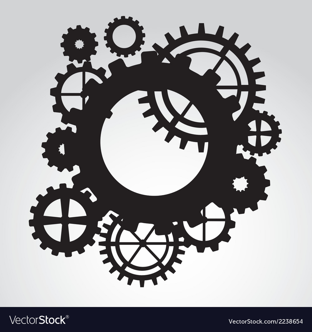 Gears pattern over gray background