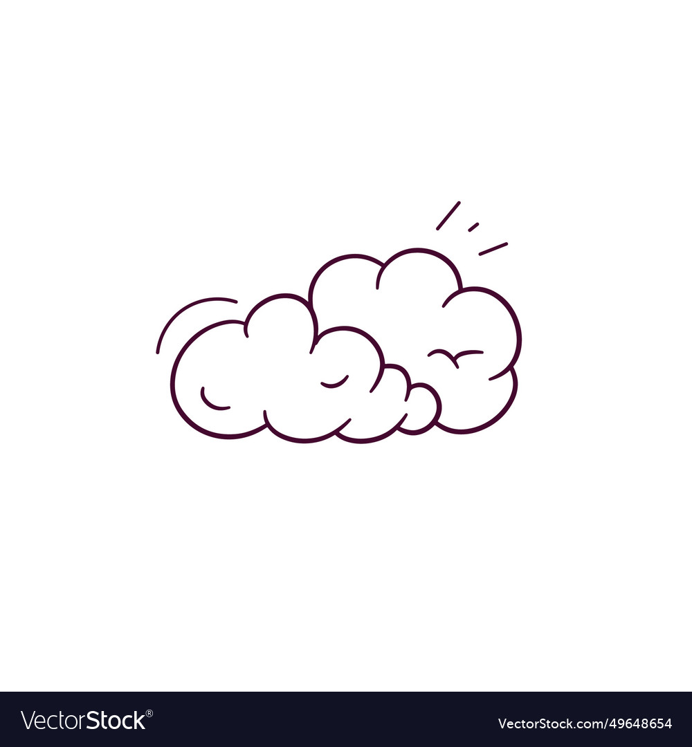 Hand drawn of cloud icon doodle sketch