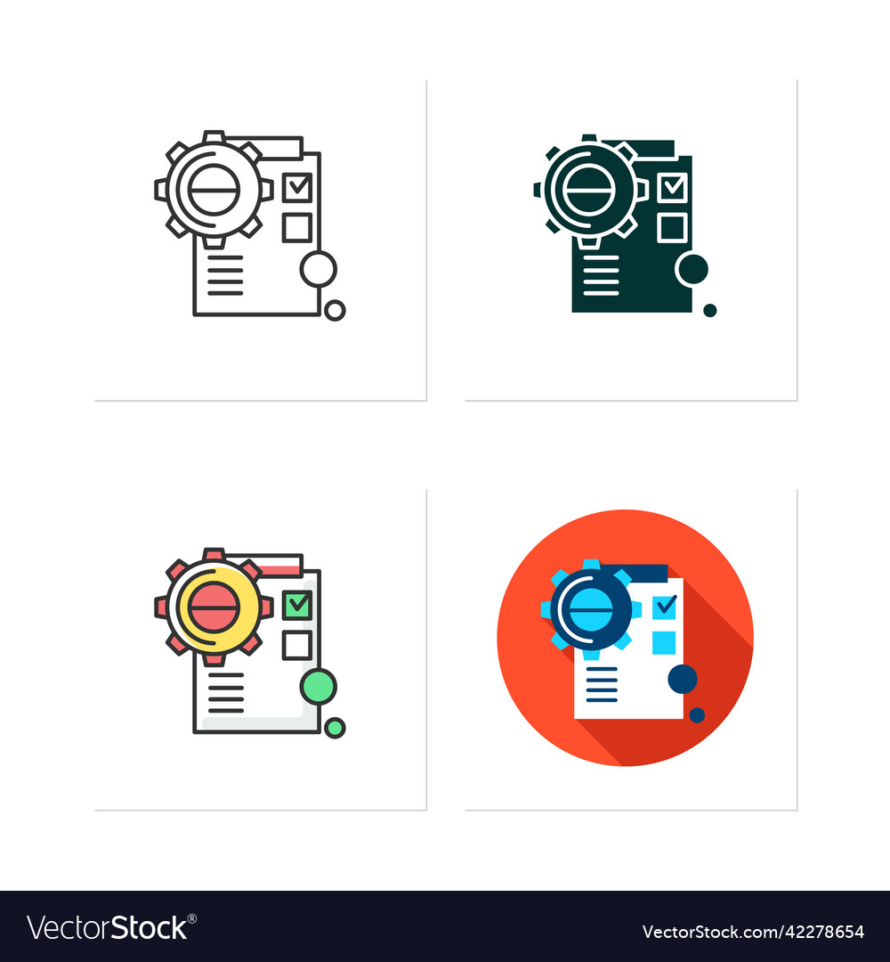 Product implementation icons set Vector Image Product implementation icons set