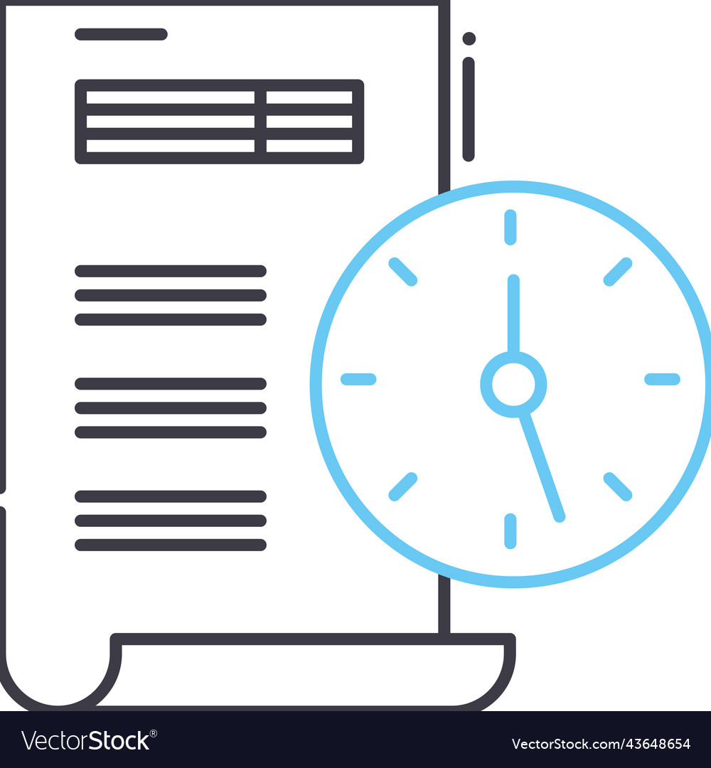 Project execution line icon outline symbol vector image Project execution line icon outline symbol