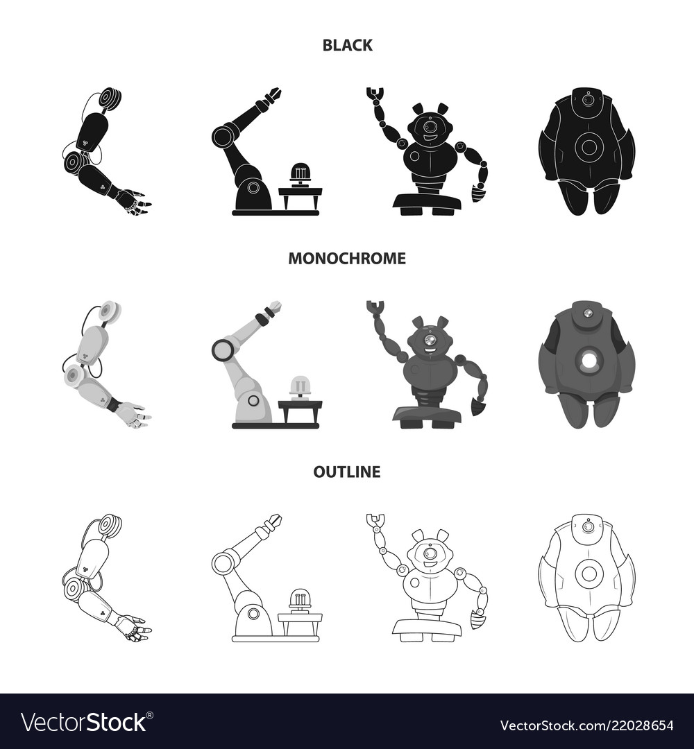 Robot and factory symbol vector image Robot and factory symbol