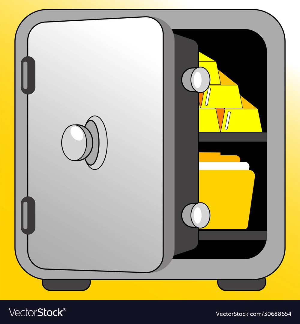 Safe or bank saving gold money icon isolated