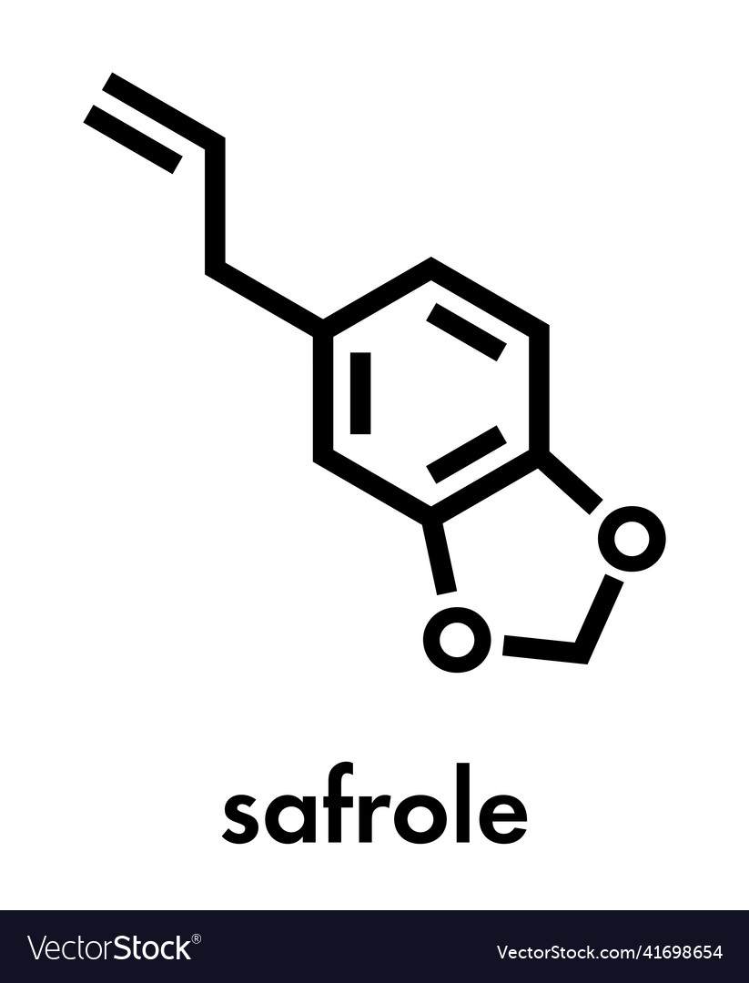 Safrole mdma precursor molecule skeletal formula