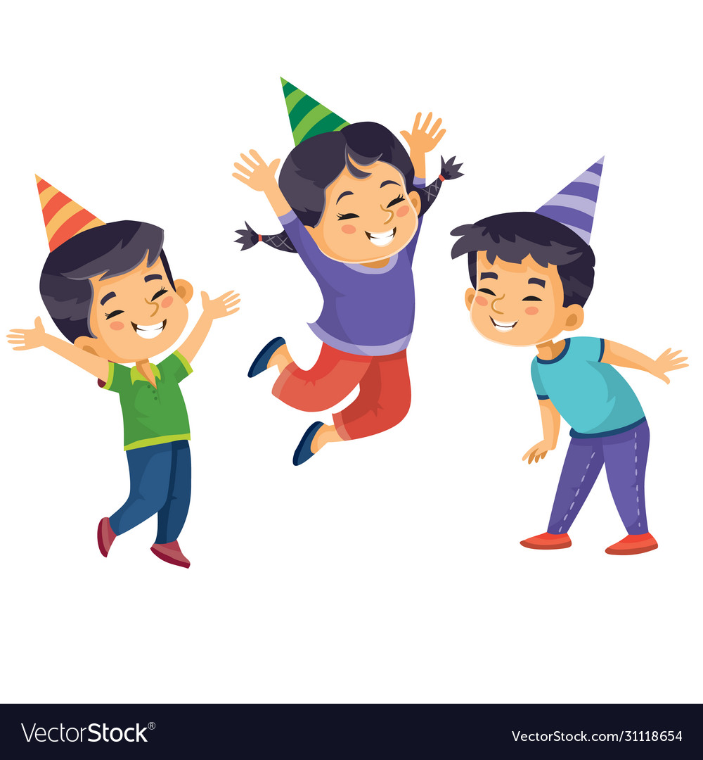 Set happy children who are happy and having fun Vector Image