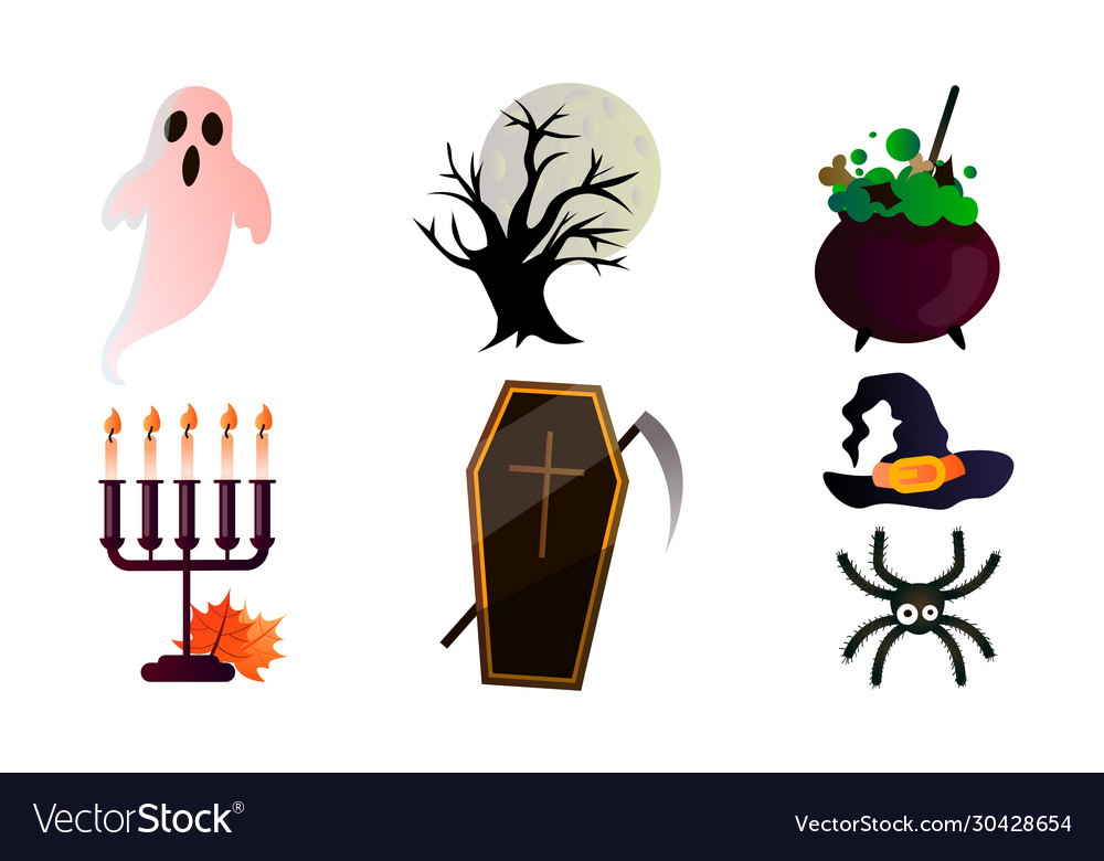 Set isolated different traditional objects vector image Set isolated different traditional objects