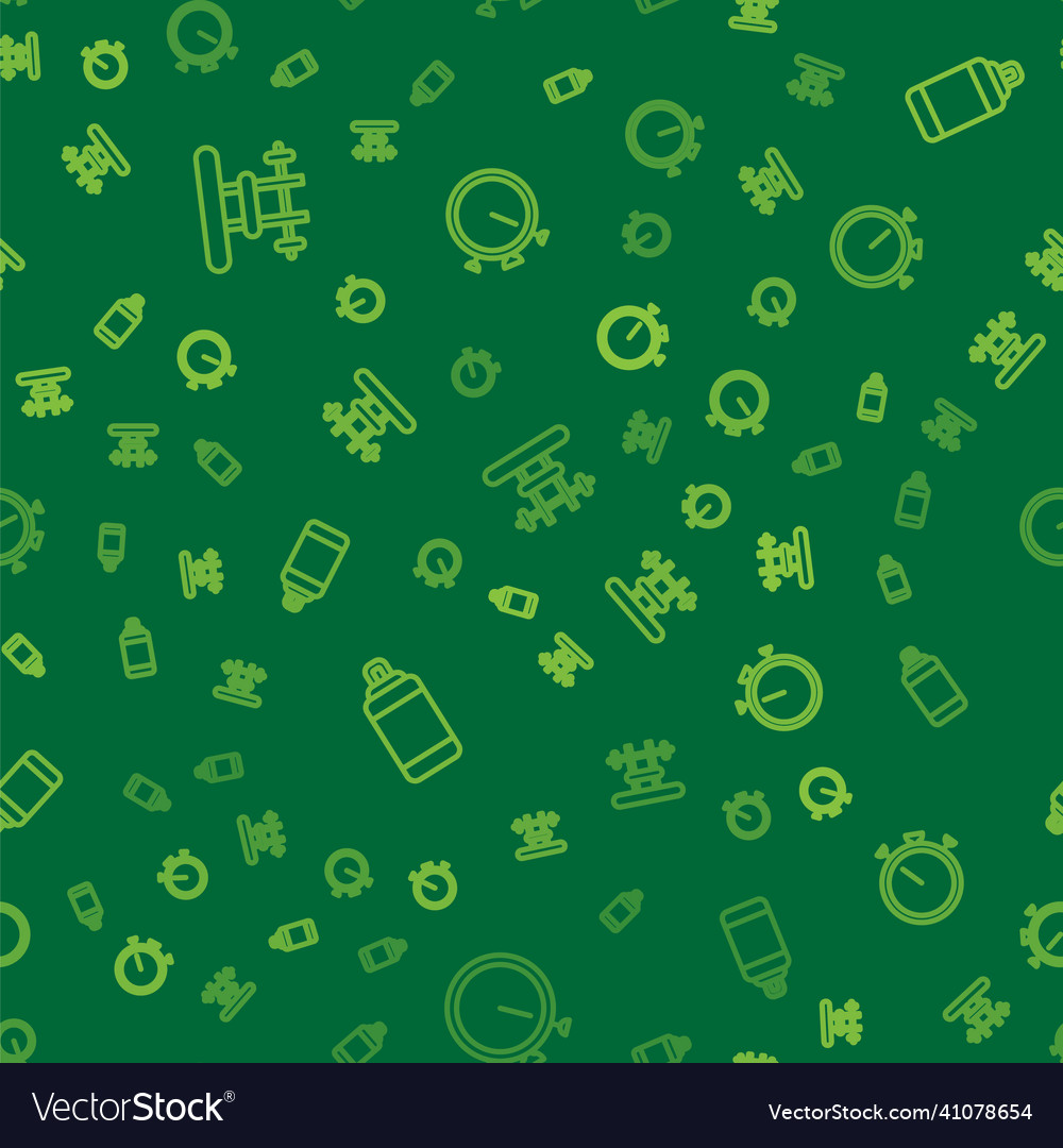 Set line bench with barbel punching bag vector image Set line bench with barbel punching bag