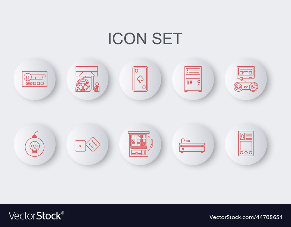 Set line create account screen bomb ready vector image Set line create account screen bomb ready