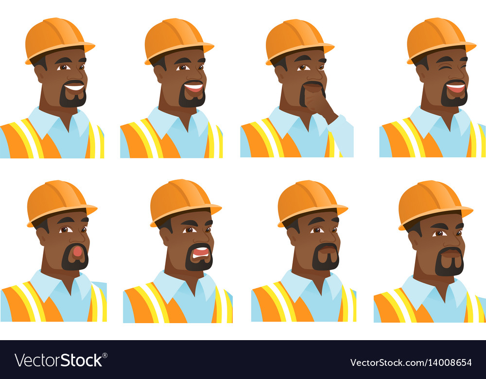 Set of builder characters