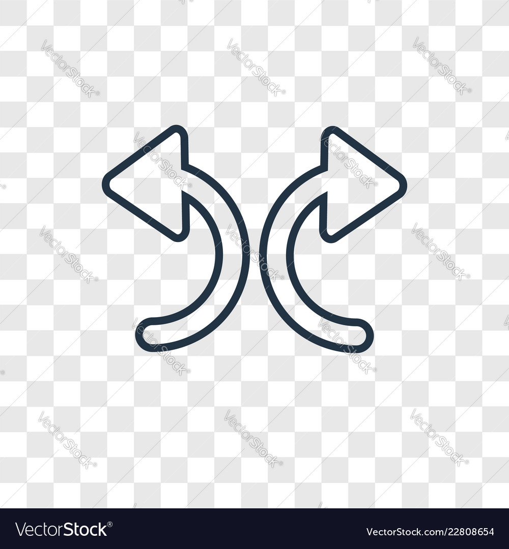 Splitting arrow concept linear icon isolated vector image Splitting arrow concept linear icon isolated