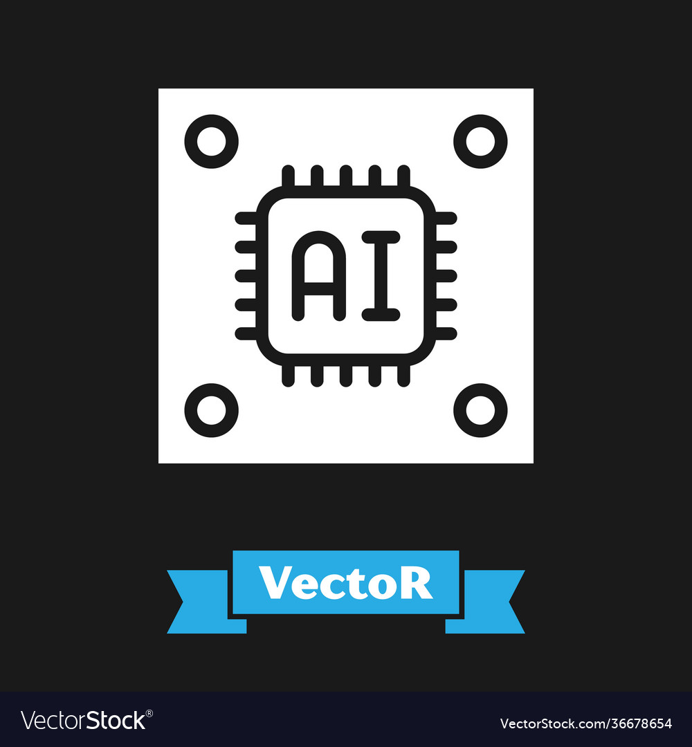 White computer processor with microcircuits cpu