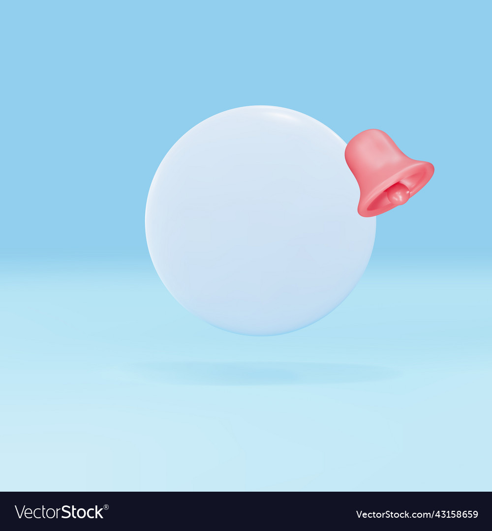 3d empty reminder popup push notification icon vector image 3d empty reminder popup push notification icon