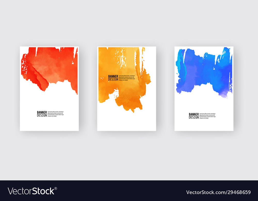 Abstract watercolor color design banner set