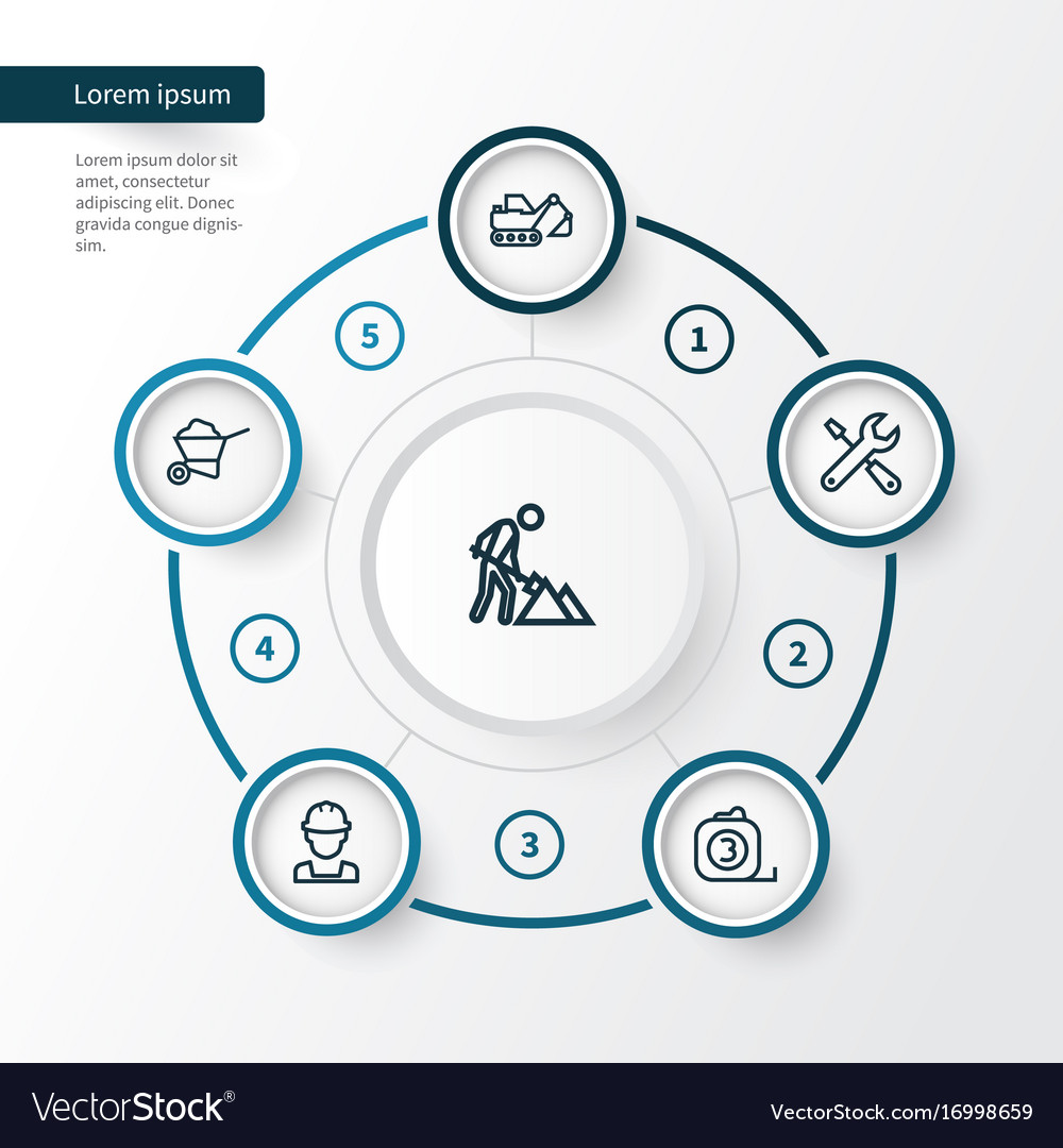 Architecture outline icons set collection
