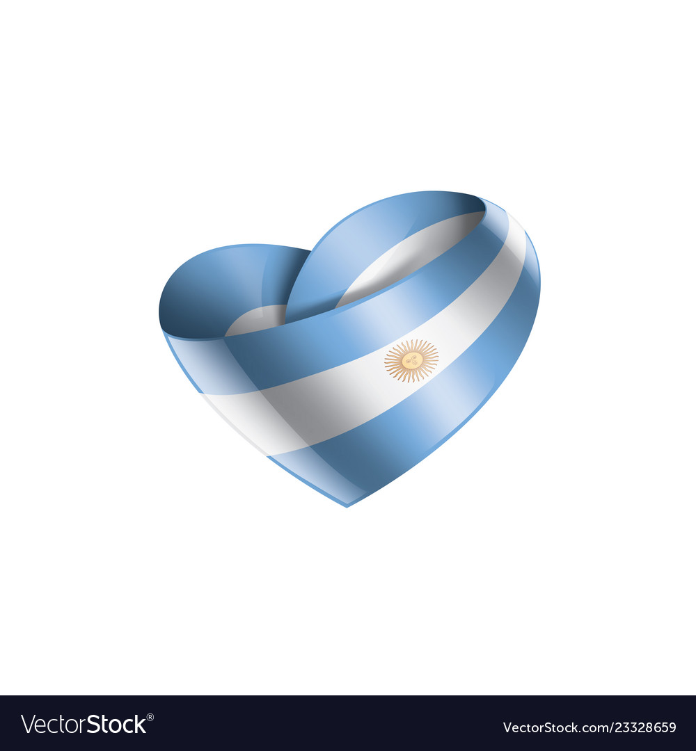 Argentinien Flagge auf einem weißen