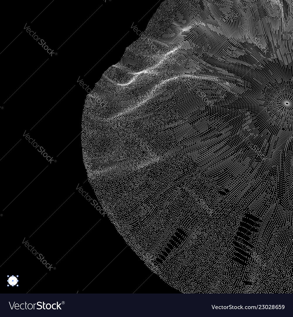 Array with dynamic particles 3d technology style