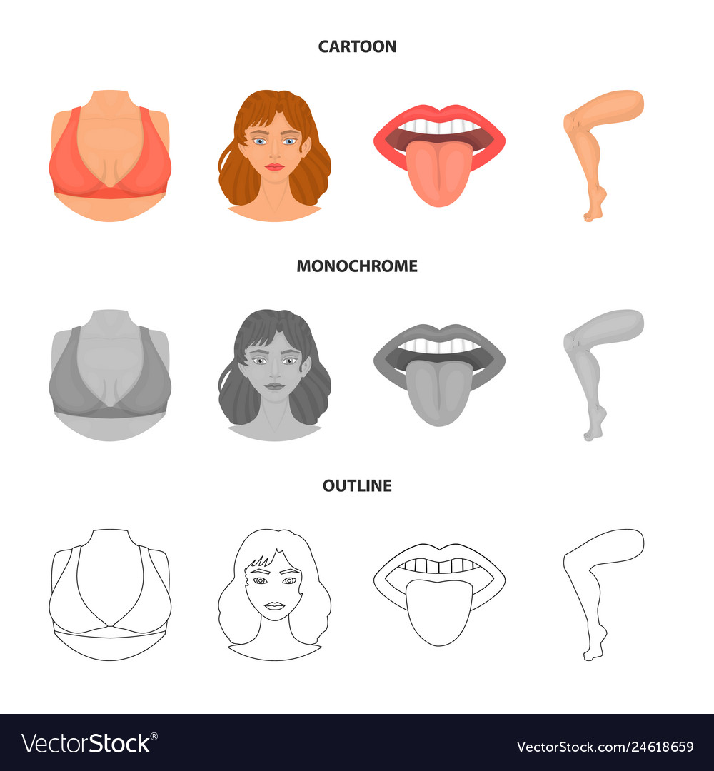 Body and part symbol set vector image Body and part symbol set