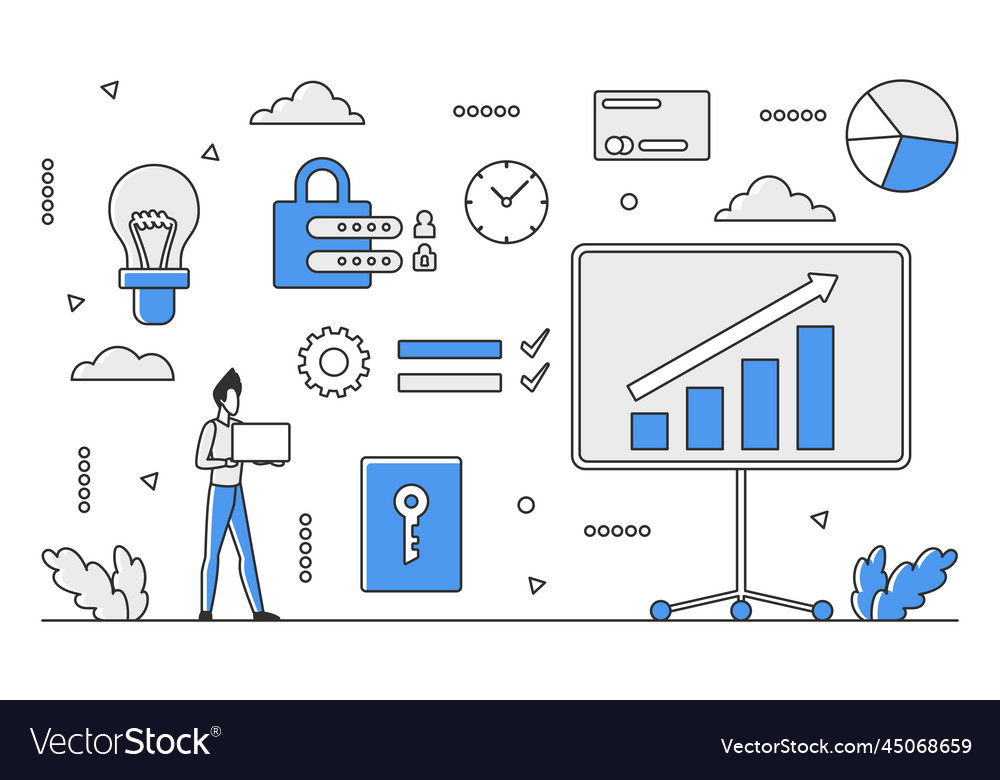 Business process analysis Royalty Free Vector Image