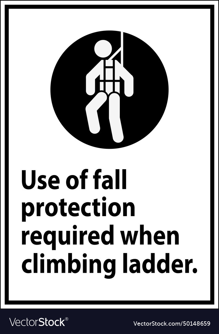 Caution sign use of fall protection required when