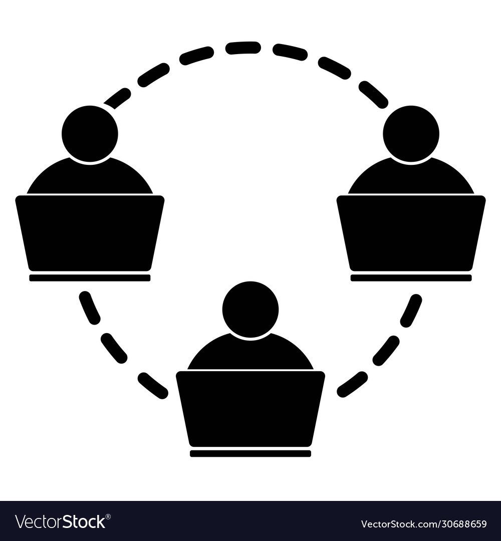 Computer and man or network laptops server vector image Computer and man or network laptops server