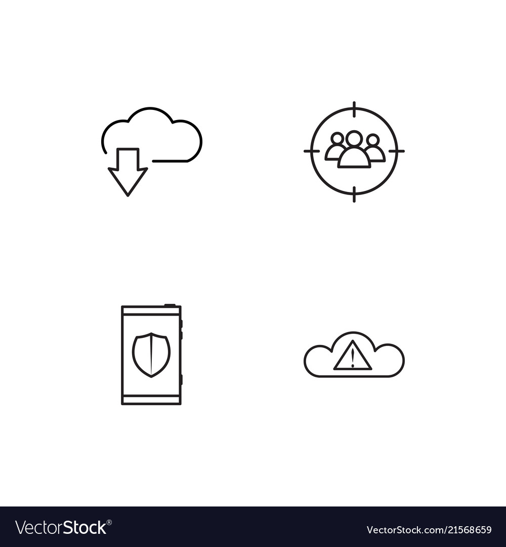 Cyber security linear icons set simple outline