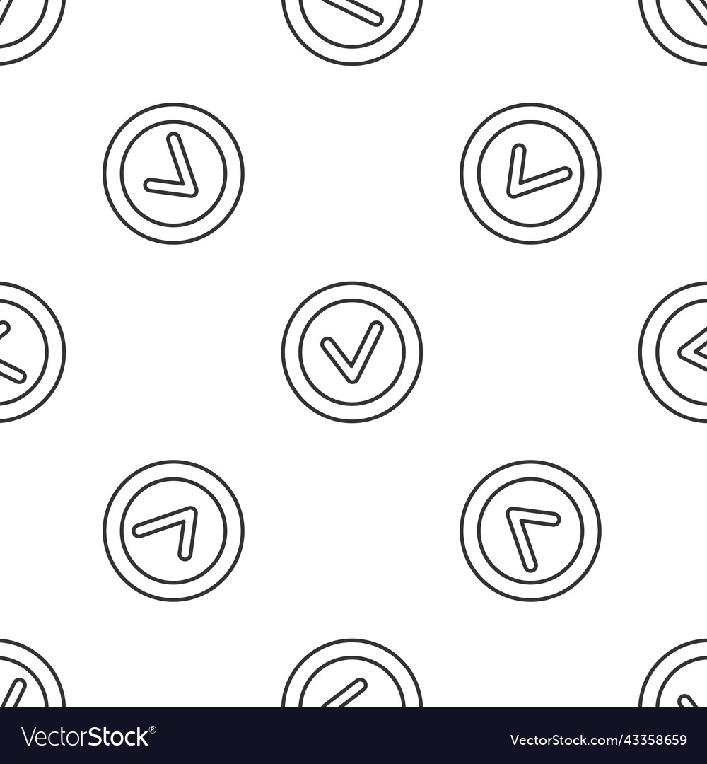 Grey line check mark in round icon isolated Vector Image Grey line check mark in round icon isolated