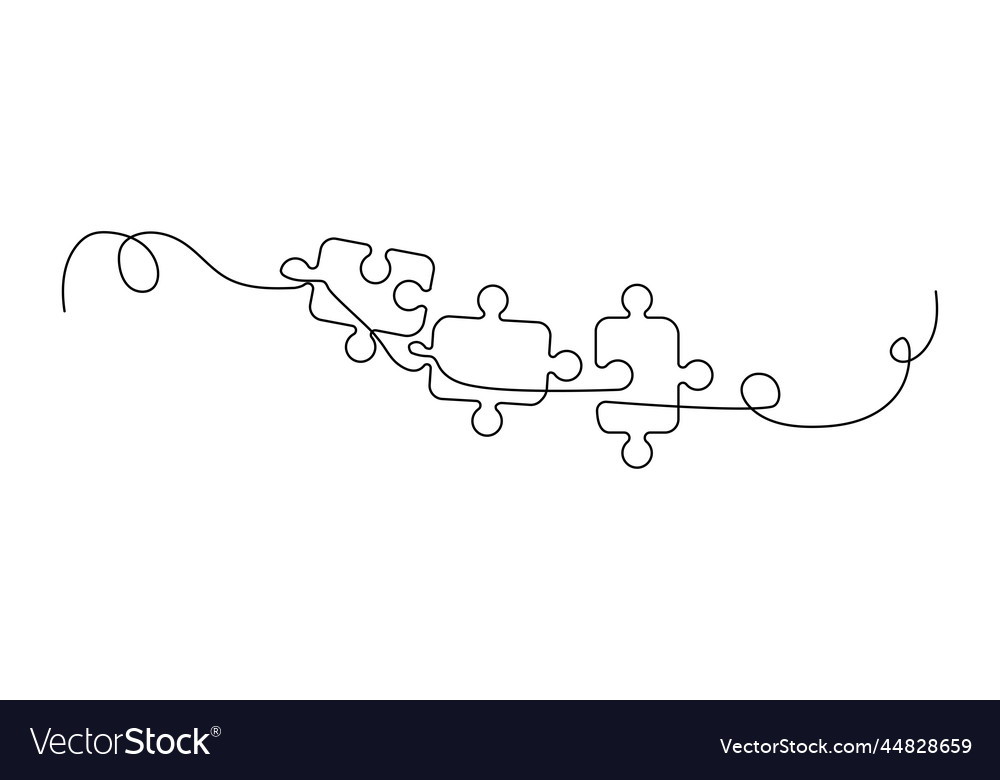 Linear linepuzzles for game design single line vector image Linear linepuzzles for game design single line