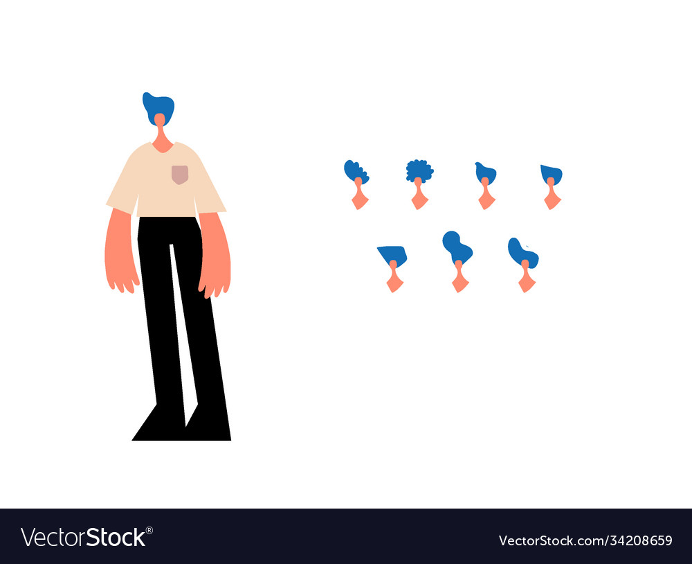 Men character set with different