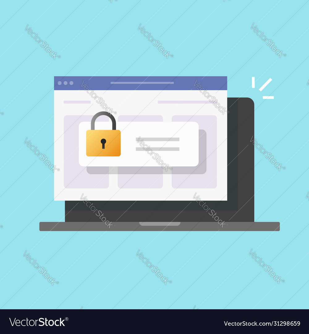 Password secure access on laptop computer and web vector image Password secure access on laptop computer and web