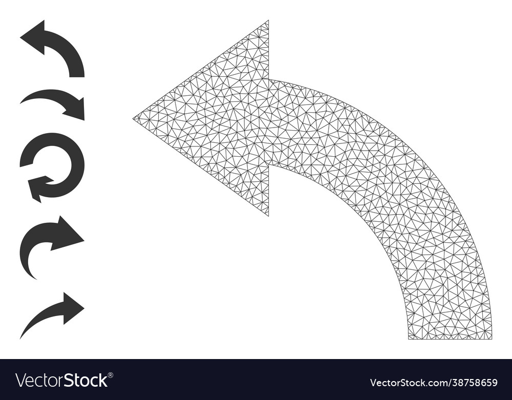 Polygonal network rotate left icon with simple vector image Polygonal network rotate left icon with simple