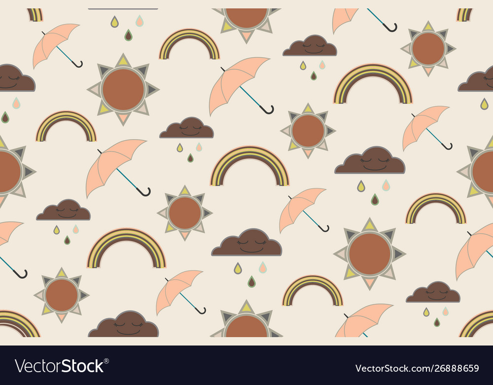 Repeat seamless pattern with clouds rain Vector Image Repeat seamless pattern with clouds rain