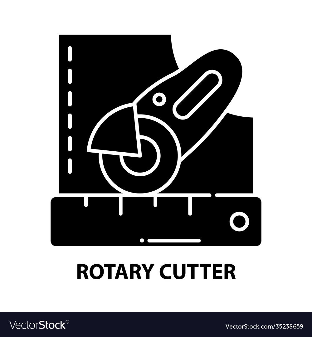 Rotary cutter icon black sign