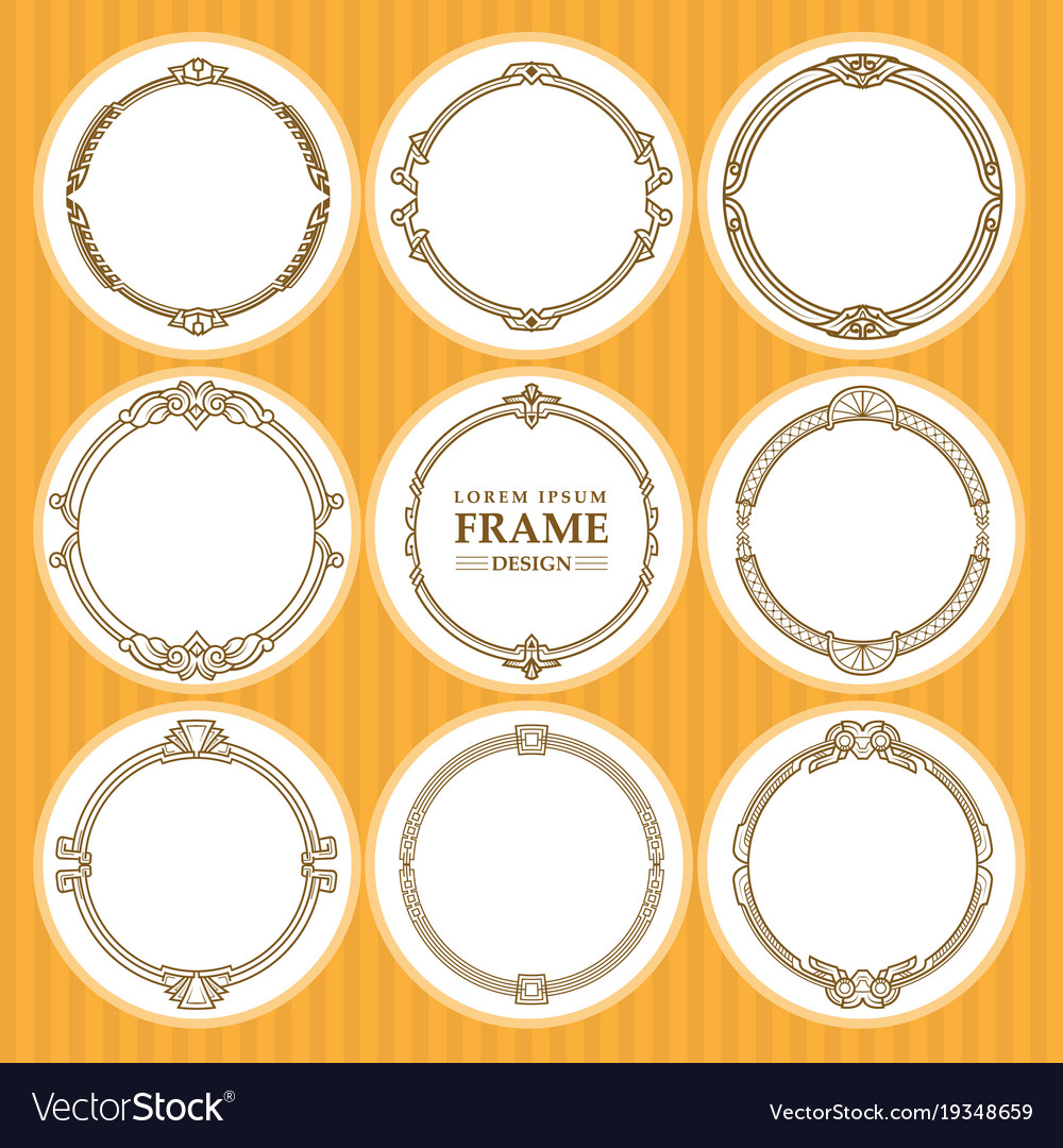Round frames set design element