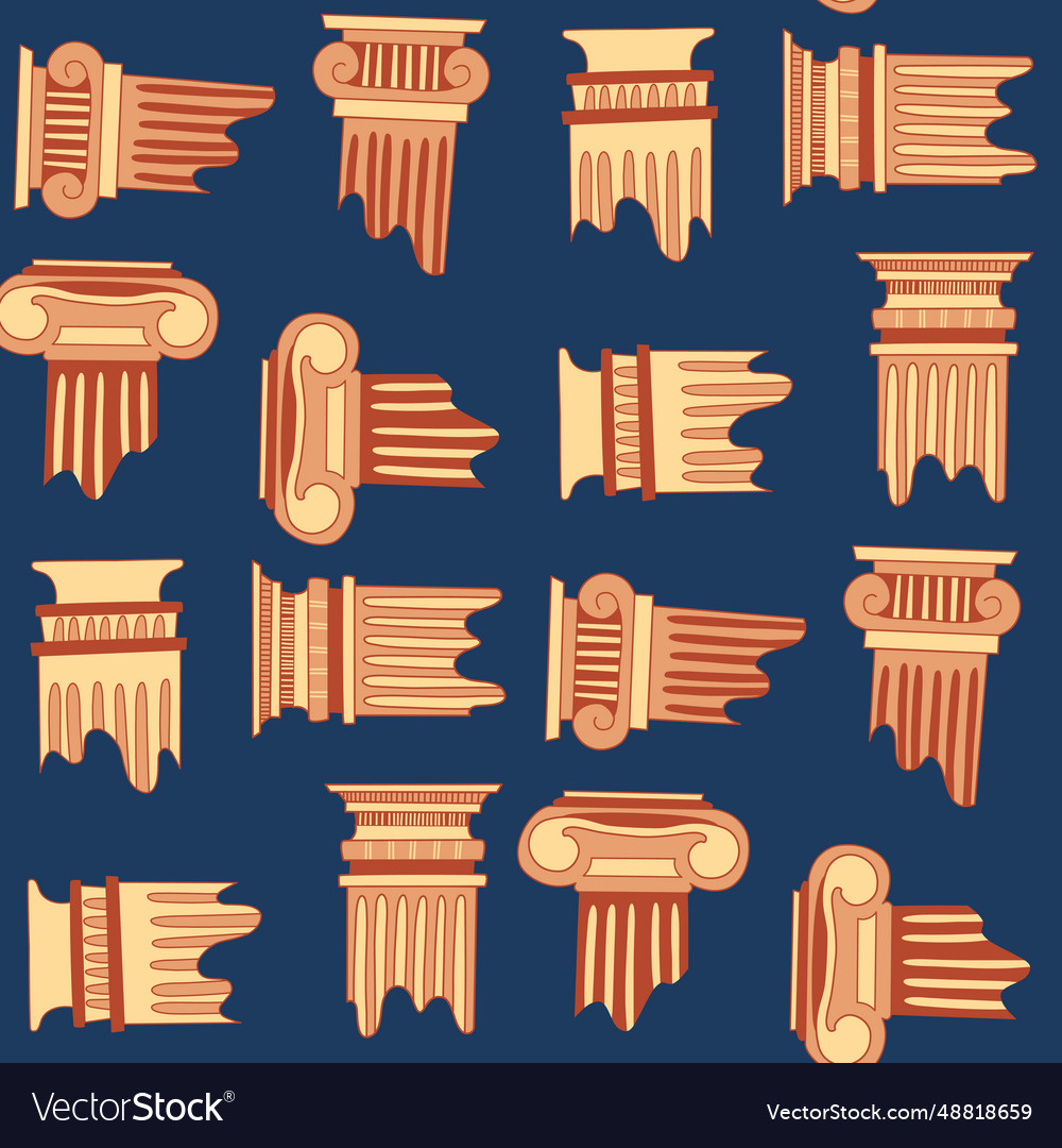 Simple ancient column seamless pattern Vector Image Simple ancient column seamless pattern