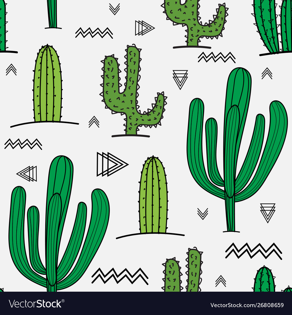 Succulent plant seamless pattern background