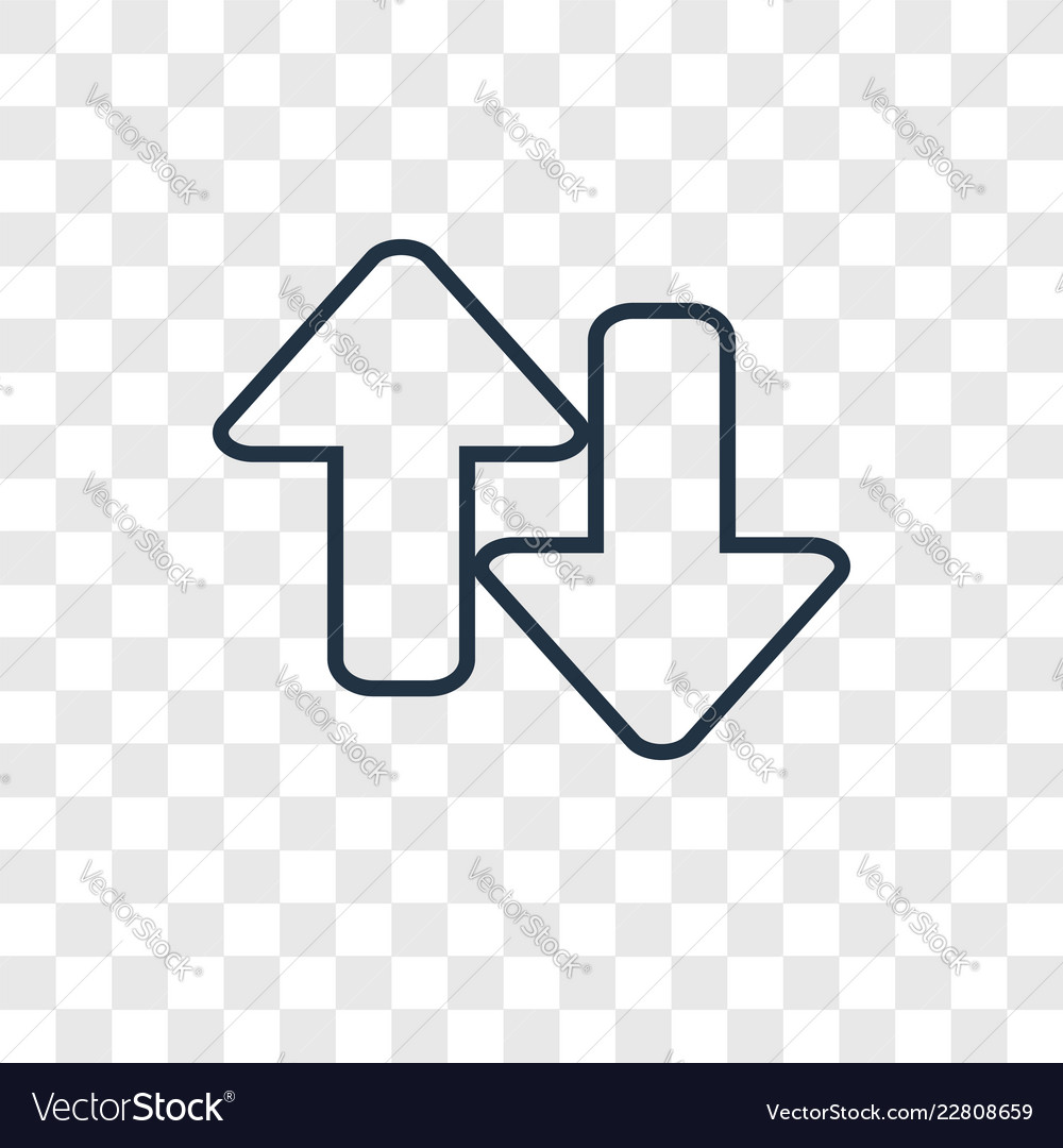 Up and down arrows concept linear icon isolated Vector Image Up and down arrows concept linear icon isolated